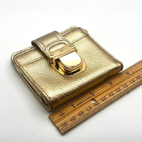 Michael Kors Metallic Gold Leather Wallet - Picture 8 of 10